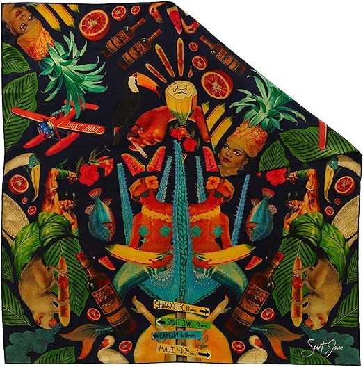 Caribbean Print Silk Scarf