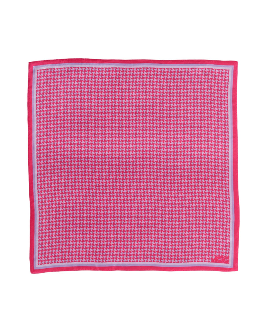 Houndstooth, Mulberry Silk Twill Scarf