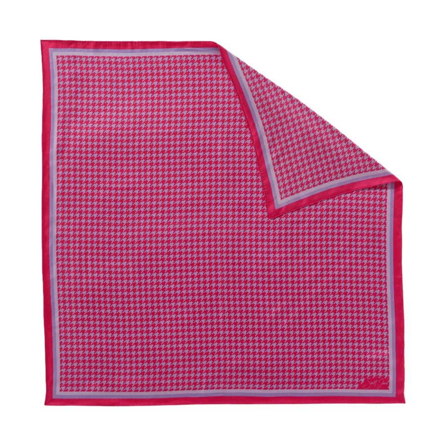 Houndstooth, Mulberry Silk Twill Scarf