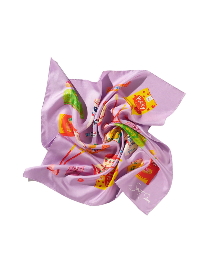 Asian Snacks, Lilac Silk Twill Scarf