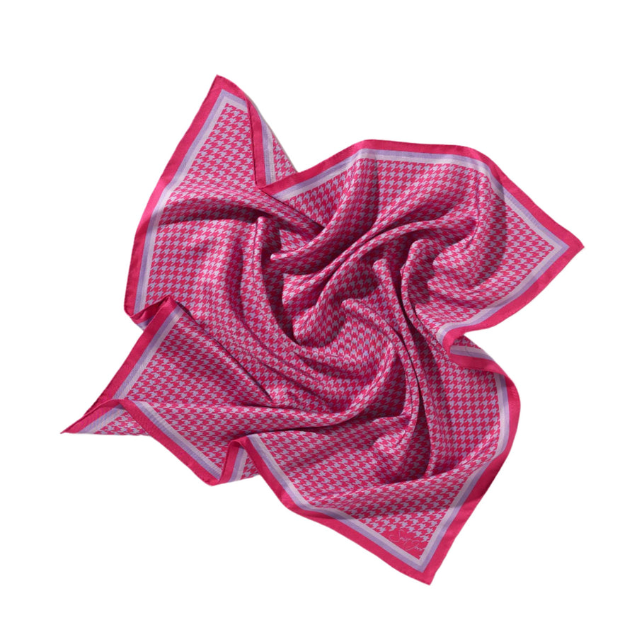 Houndstooth, Mulberry Silk Twill Scarf